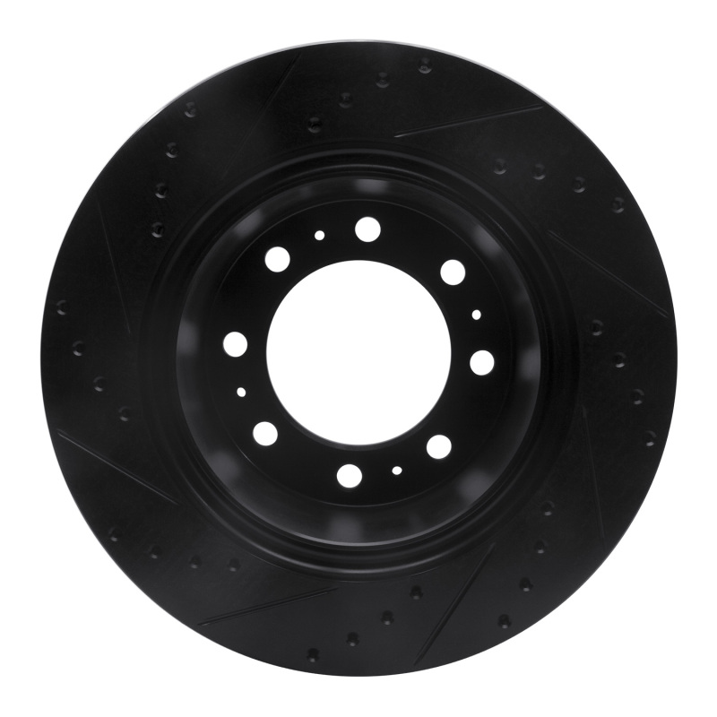 Ram 3500 Brake Rotor (1) - Rear Right - R1 Concepts - Drilled & Slotted - Black - `19-`25